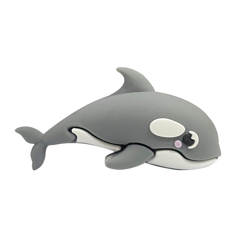 Wholesale  20pcs  Food Grade 3D Epoxy Silicone Dolphin Beads Pacifier Chain DIY Accessories